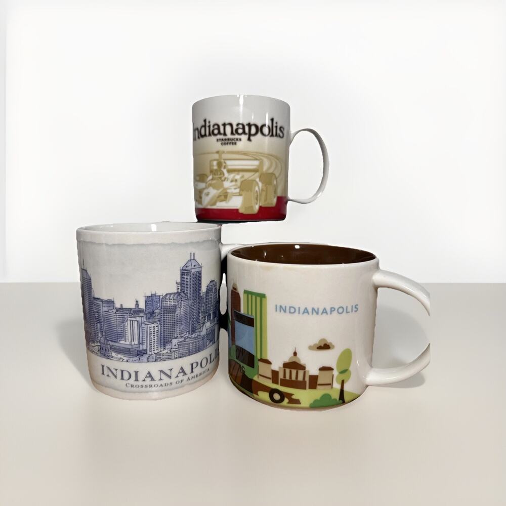 Starbucks Indianapolis Mug Trio - City, You Are Here, Global Icon
